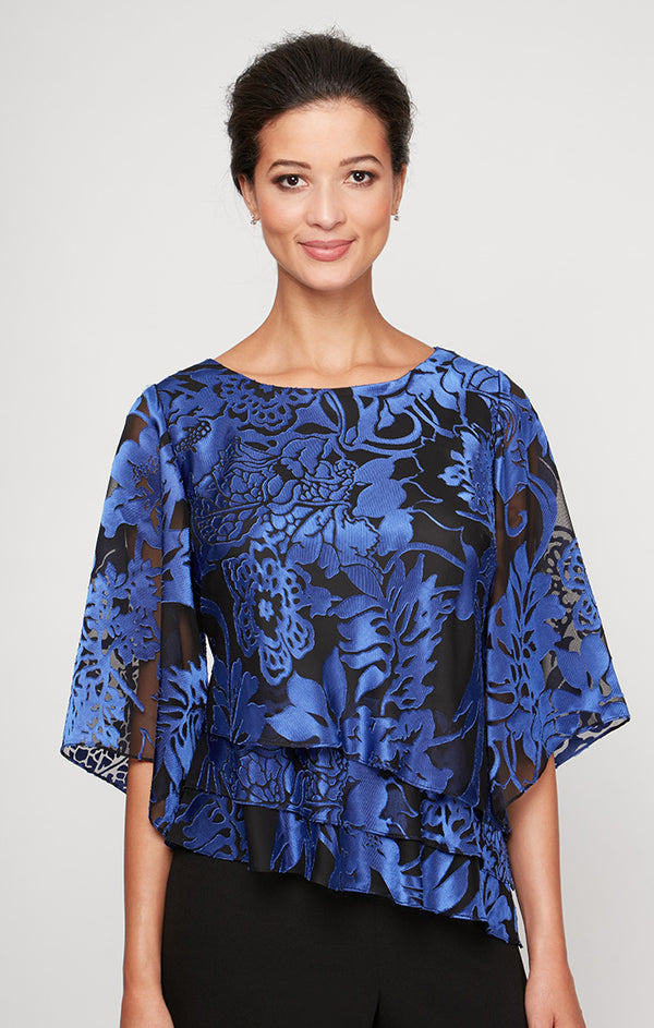 Jewel Knee-Length Chiffon Evening Sheath Alex Evenings 8375687