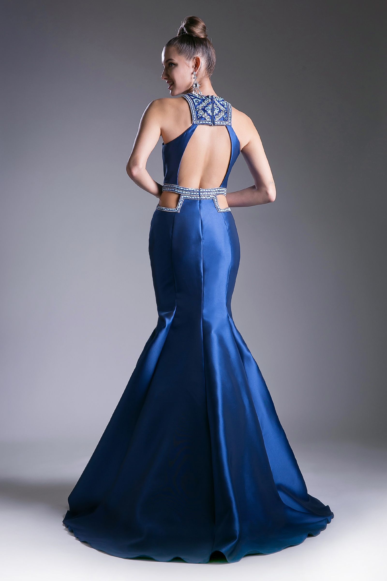 Prom Dresses Mermaid Formal Long Beaded Prom Dress Navy