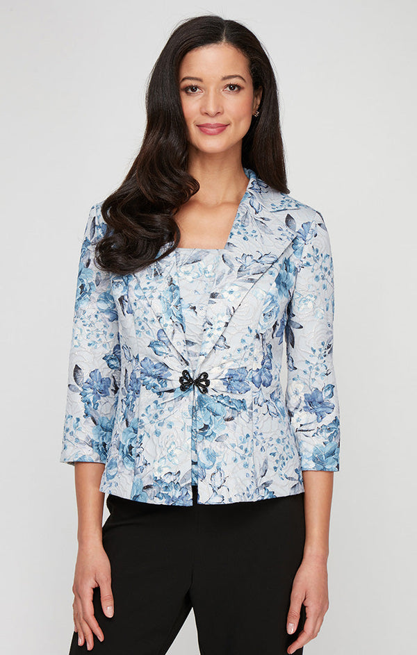 Alex Evenings 8381200 Twinset Formal Printed Top Jacket