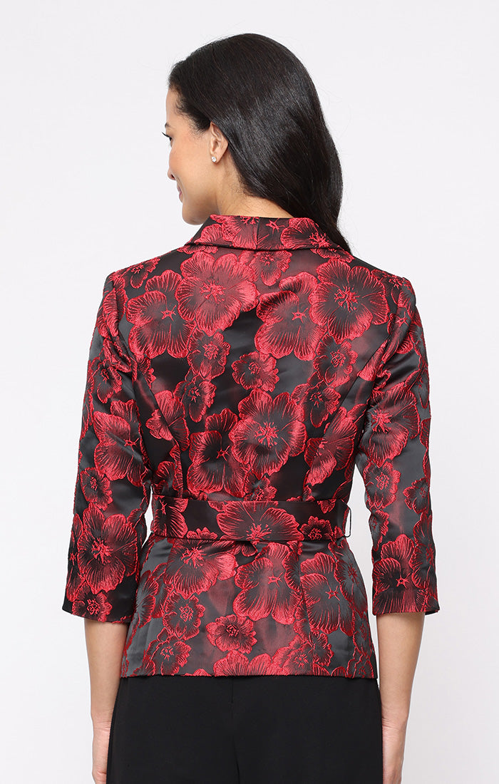 Top Floral Formal Top Black Red