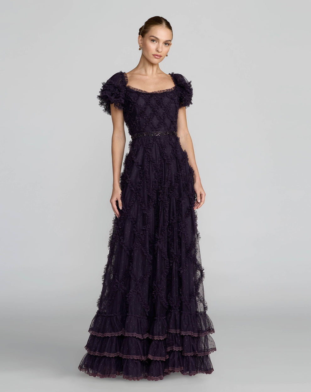 Square Floor-Length Tulle Formal A-Line Mac Duggal 8391