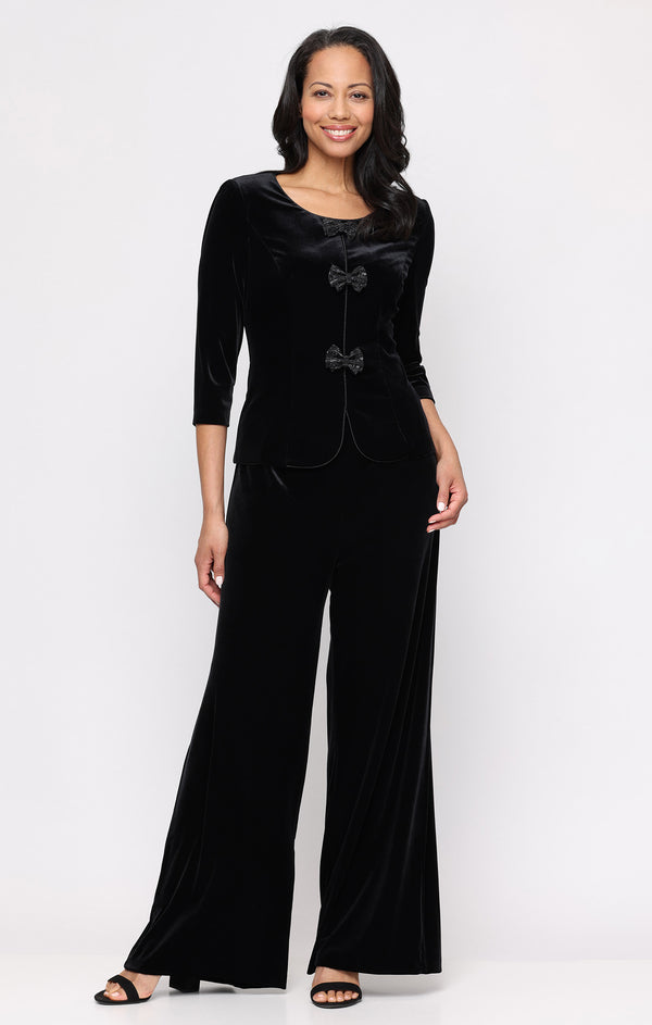 Alex Evenings 83911020 Crew/High-Neck Velvet Formal