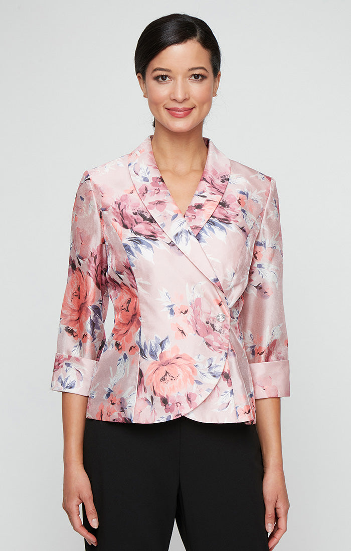 Alex Evenings 8392017 Floral Printed Formal Top Blouse