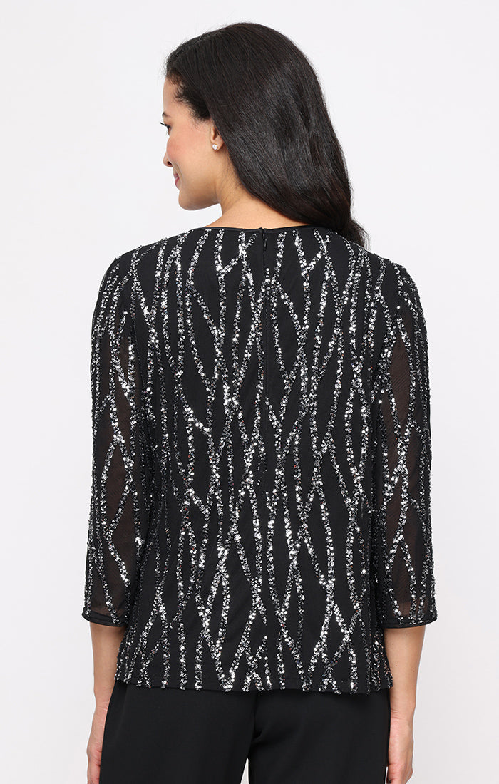 Alex Evenings 83961016 Sequin Evening Formal Top – The Dress Outlet