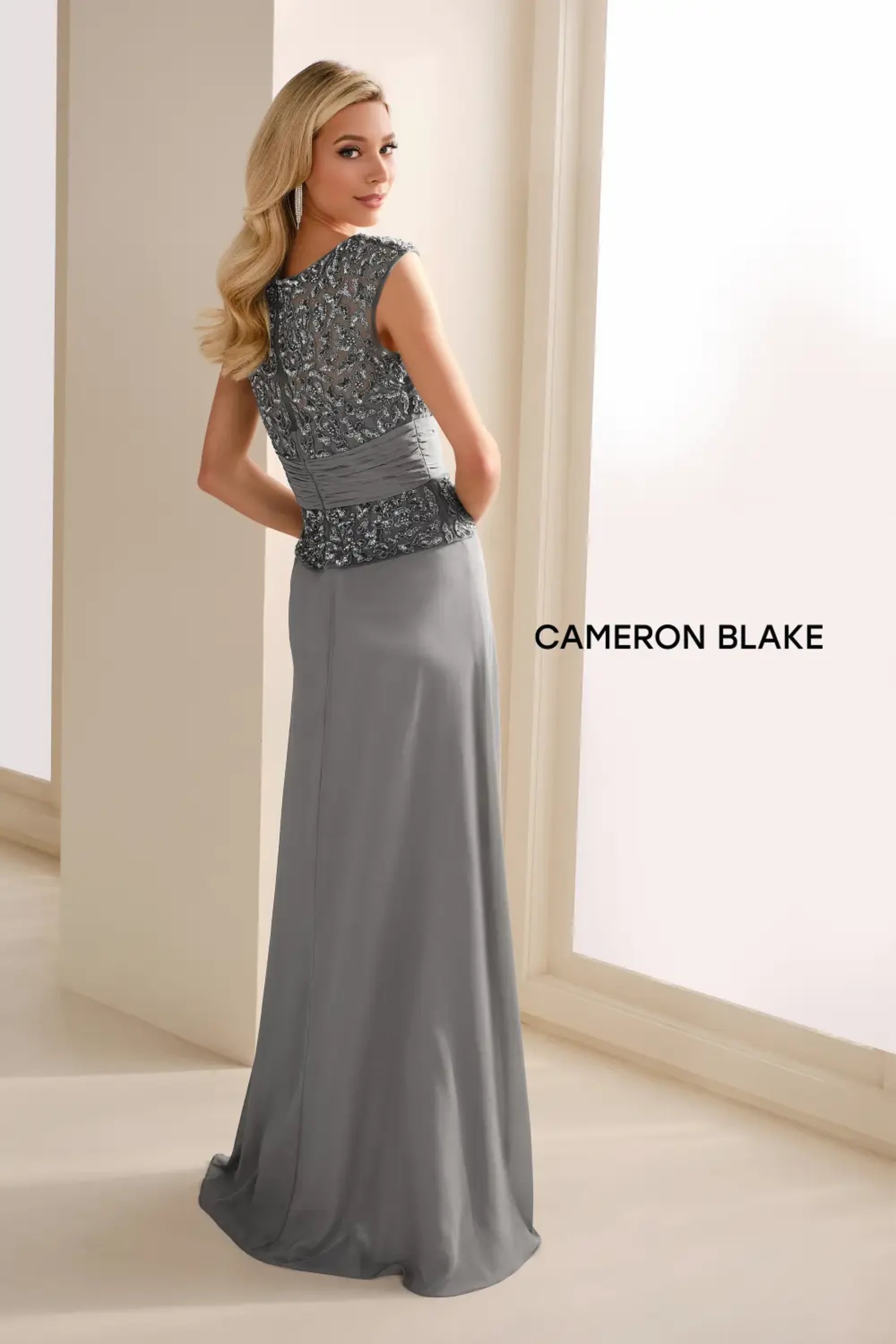 Mother of the Bride Dresses Long Mother of the Bride Beaded Formal Dress Gray