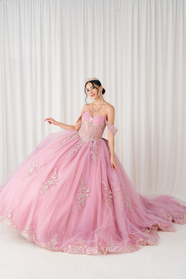 Long Ball Gown Sequin Quinceanera Dress Cinderella Couture 8405JQ