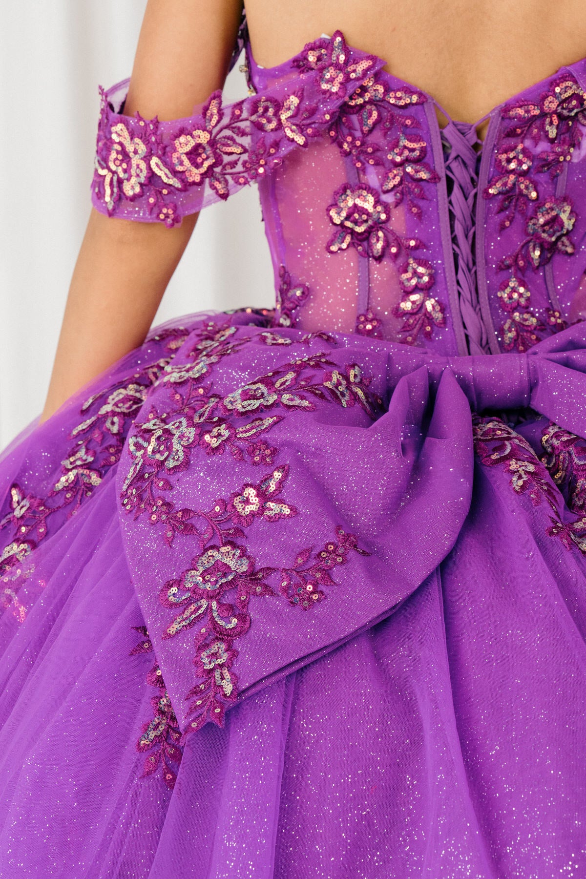 Quinceniera Dresses Long Ball Gown Sequin Quinceanera Dress Cinderella Couture 8405JQ Magenta Pp