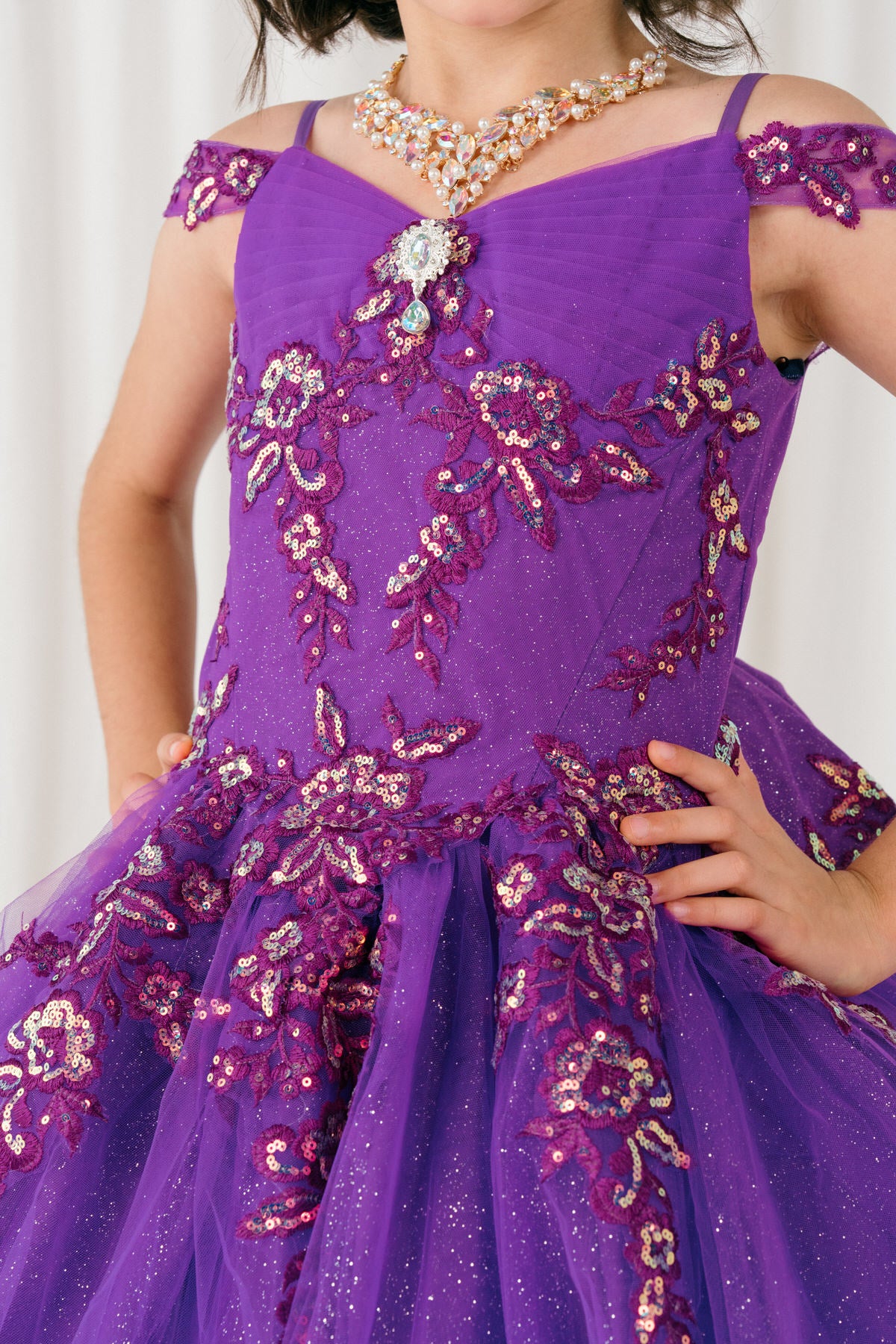 Flower Girl Dresses Applique Floral Ball Gown Flower Girl Dress Magenta Pp