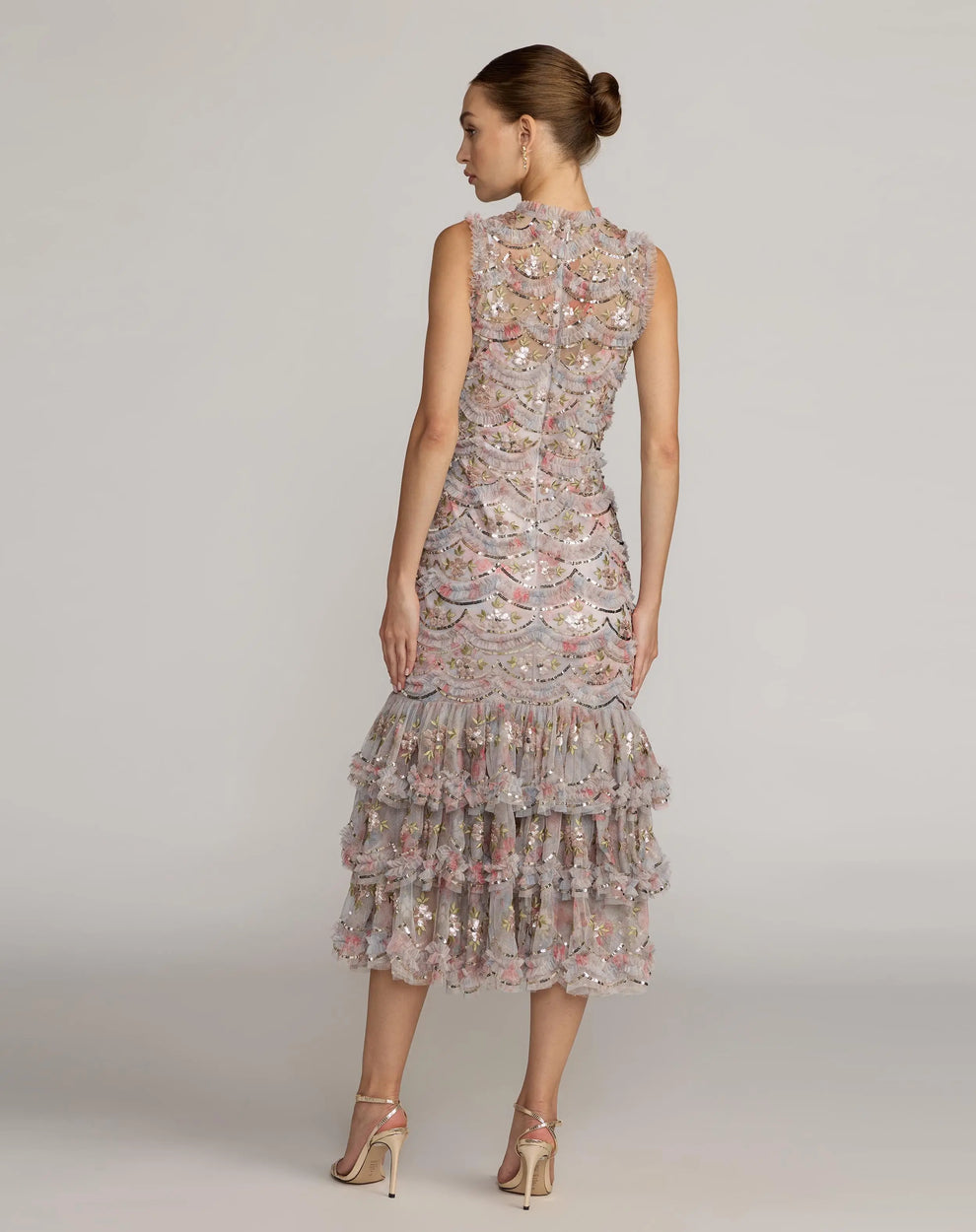 Crew/High-Neck Midi Tulle Formal Fit & Flare Mac Duggal 8412