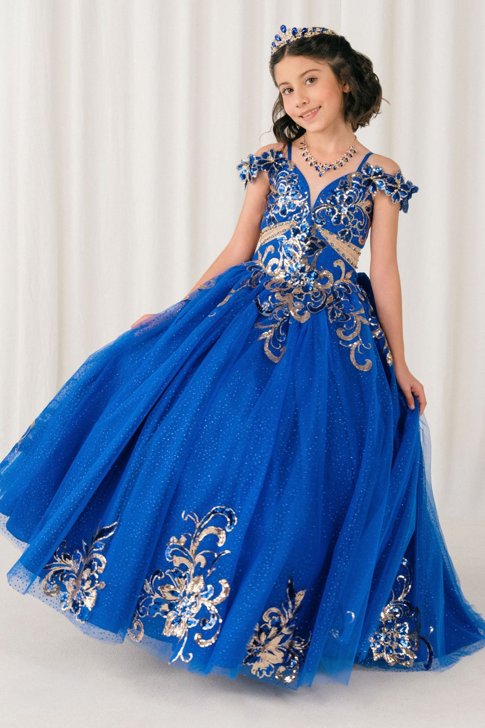 Flower Girl Dresses Floral Applique Lace Ball Gown Flower Girl Dress Royal