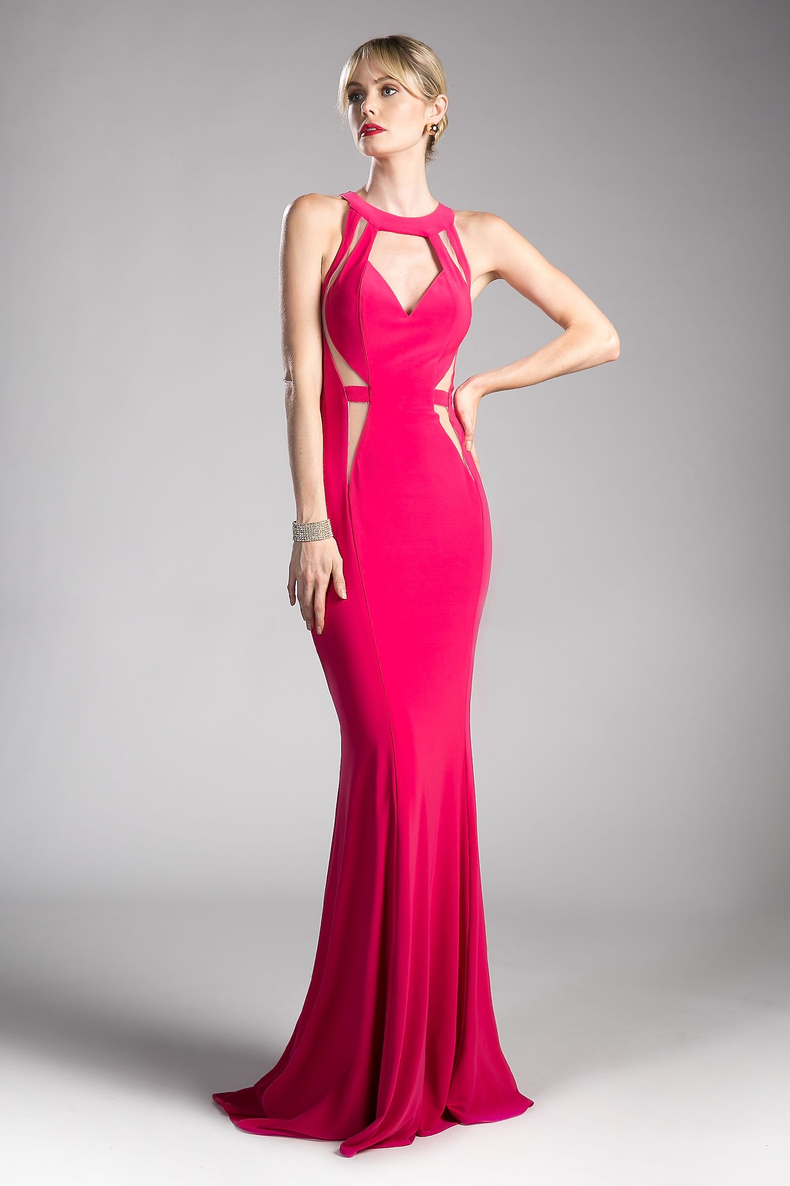Prom Dresses Formal Long Fitted Evening Prom Dress Magenta
