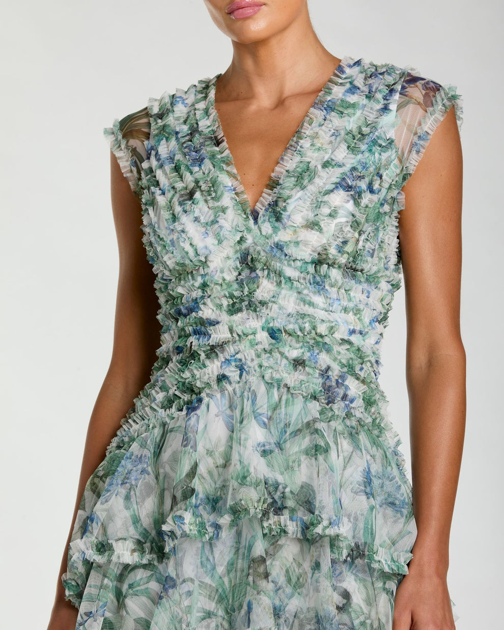 Cocktail Dresses Tea Length A Line Short Cocktail Dress Mac Duggal 8423 Blue Multi