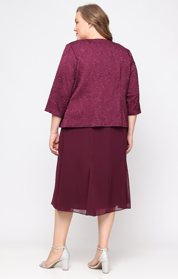 Plus Size Dresses Short Cocktail Tea Length Plus Size Mother of the Bride Dress Wine
