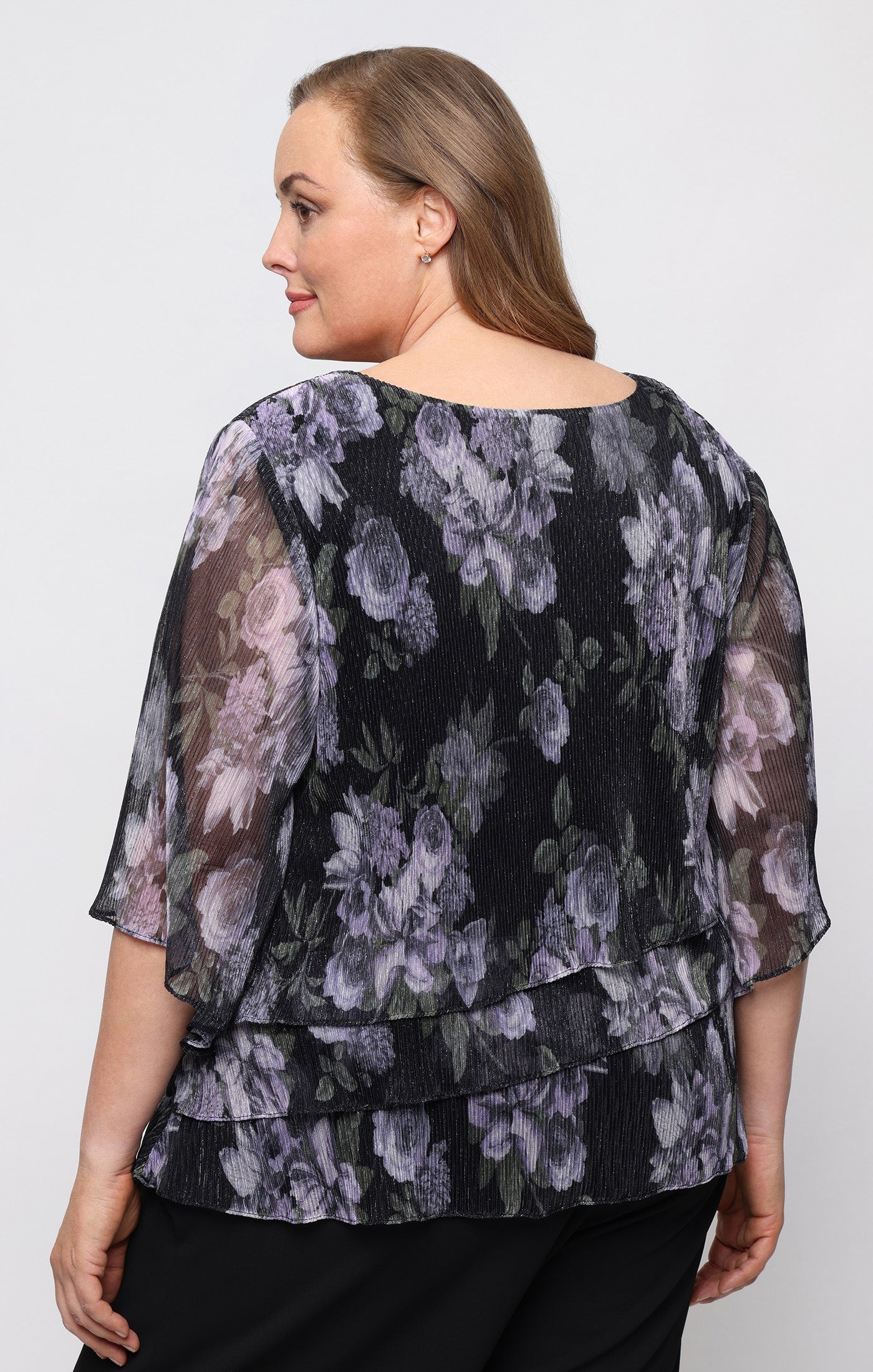 Jewel Midi Chiffon Formal A-Line Blouse Alex Evenings 8427795