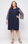 Plus Size Formal Dresses Short Cocktail Metallic Knee Length Plus Size Dress Dark Navy
