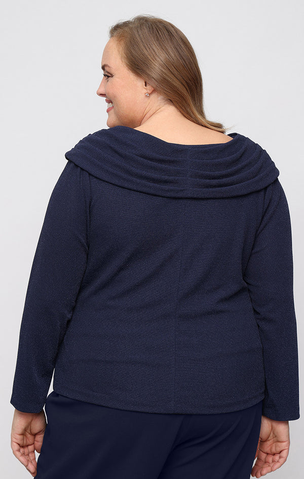 Cowl Knee-Length Jersey Mother of the Bride Sheath Alex Evenings 8427890