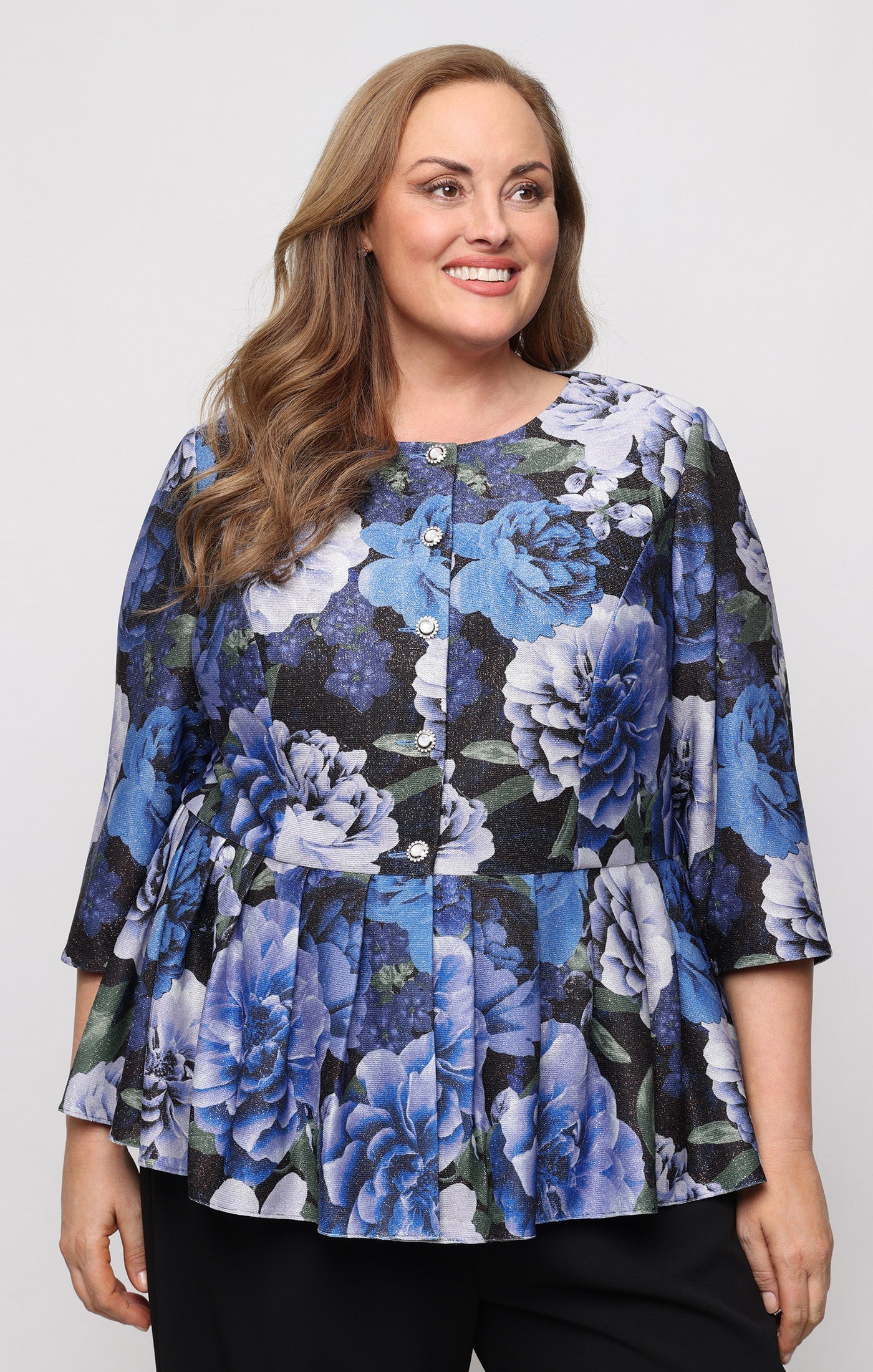 Jewel Midi Jersey Formal Fit & Flare Top Alex Evenings 8427906