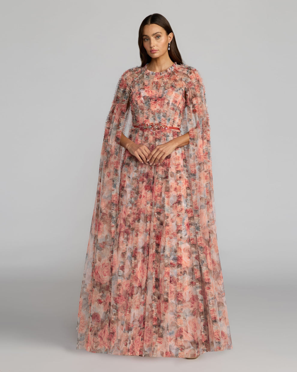 Crew/High-Neck Floor-Length Chiffon Occasion A-Line Mac Duggal 8431