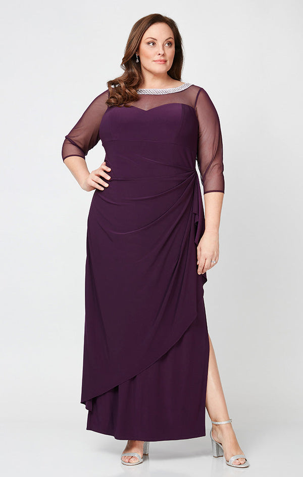 Alex Evenings 84351578 Long Plus Size Formal Evening Dress