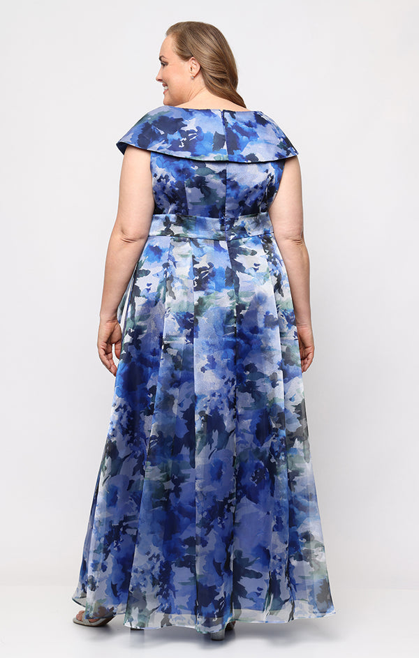 Off-the-Shoulder Floor-Length Chiffon Evening A-Line Alex Evenings 8440319