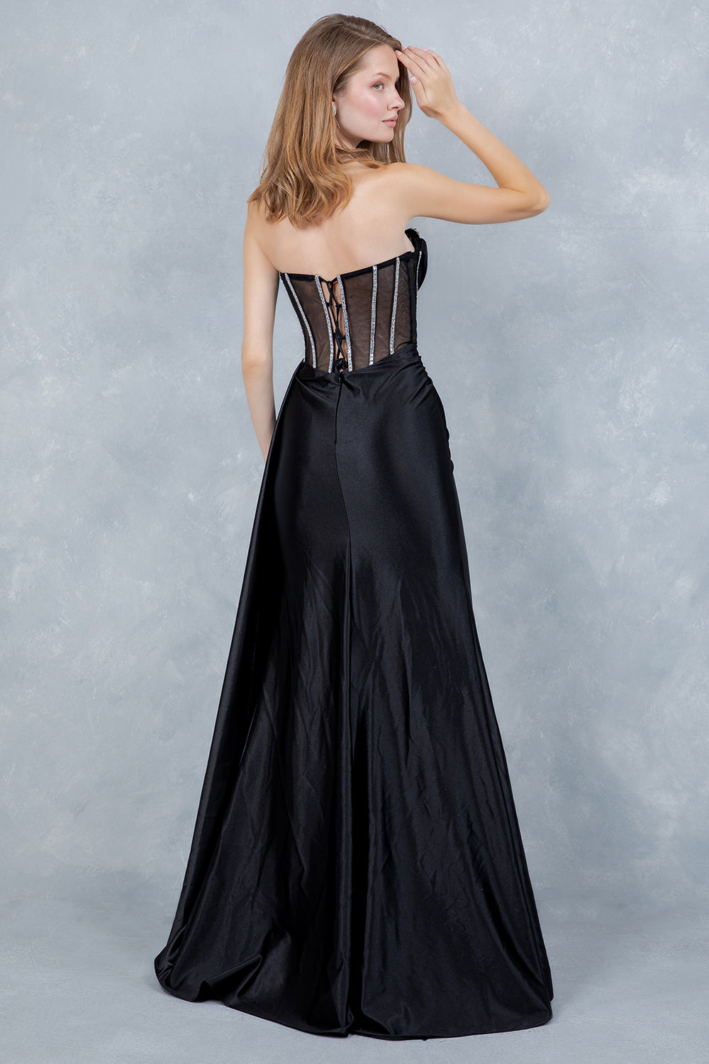 Prom Dresses Long Formal Mermaid Corset Prom Dress Cinderella Couture 8454J Black