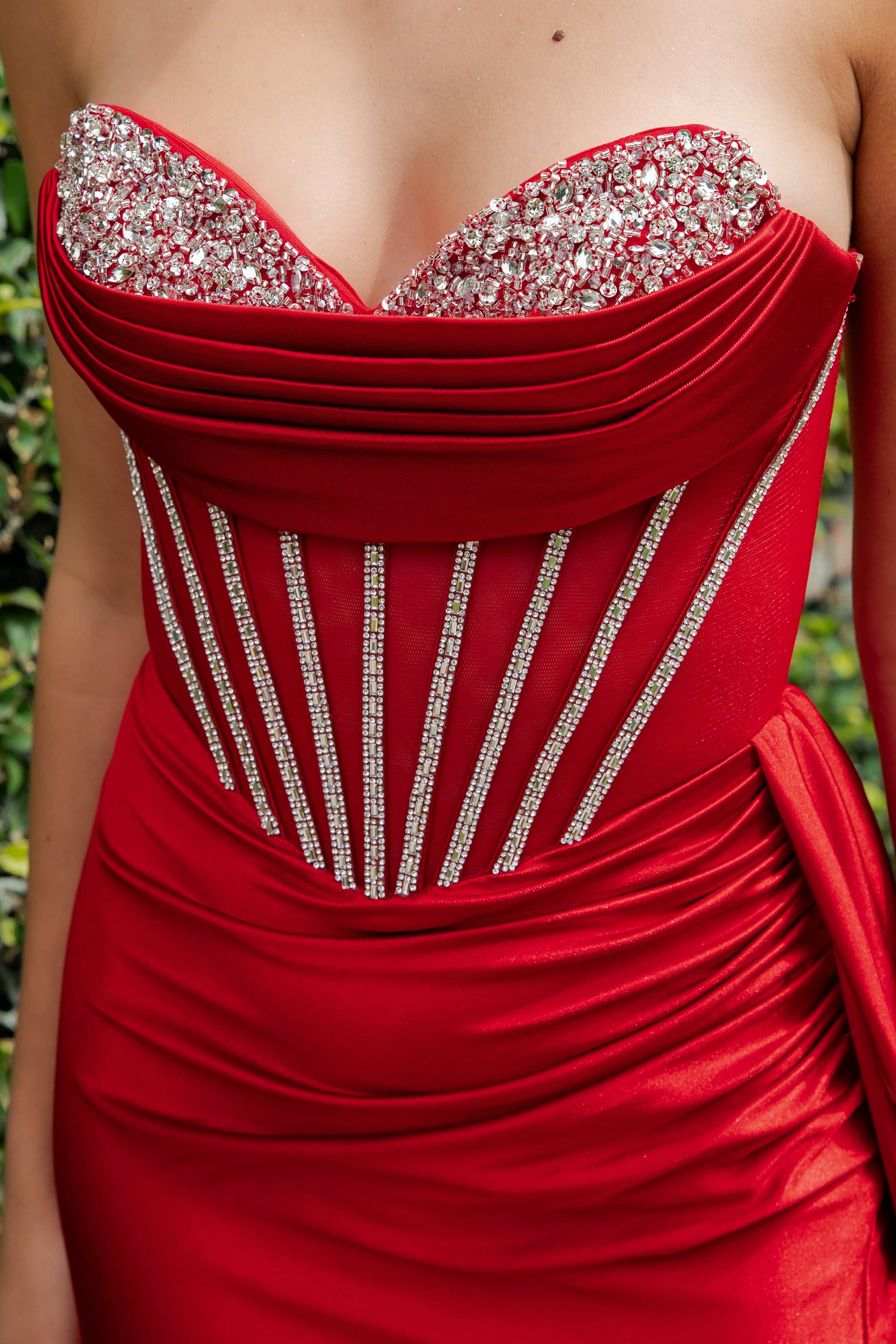 Prom Dresses Long Formal Mermaid Corset Prom Dress Cinderella Couture 8454J Red