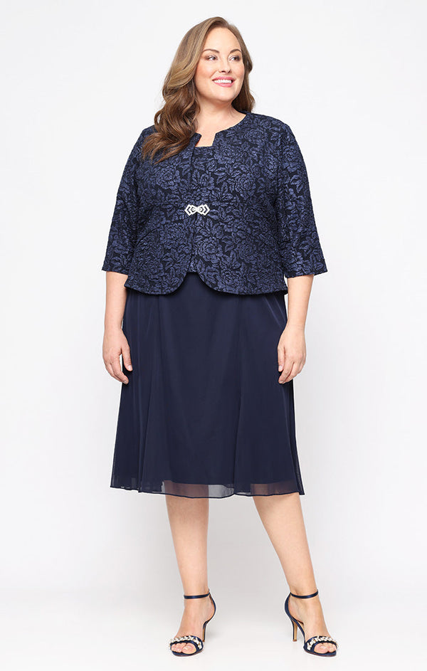Alex Evenings 8457038 Plus Size Mother of the Bride Short Cocktail Dress