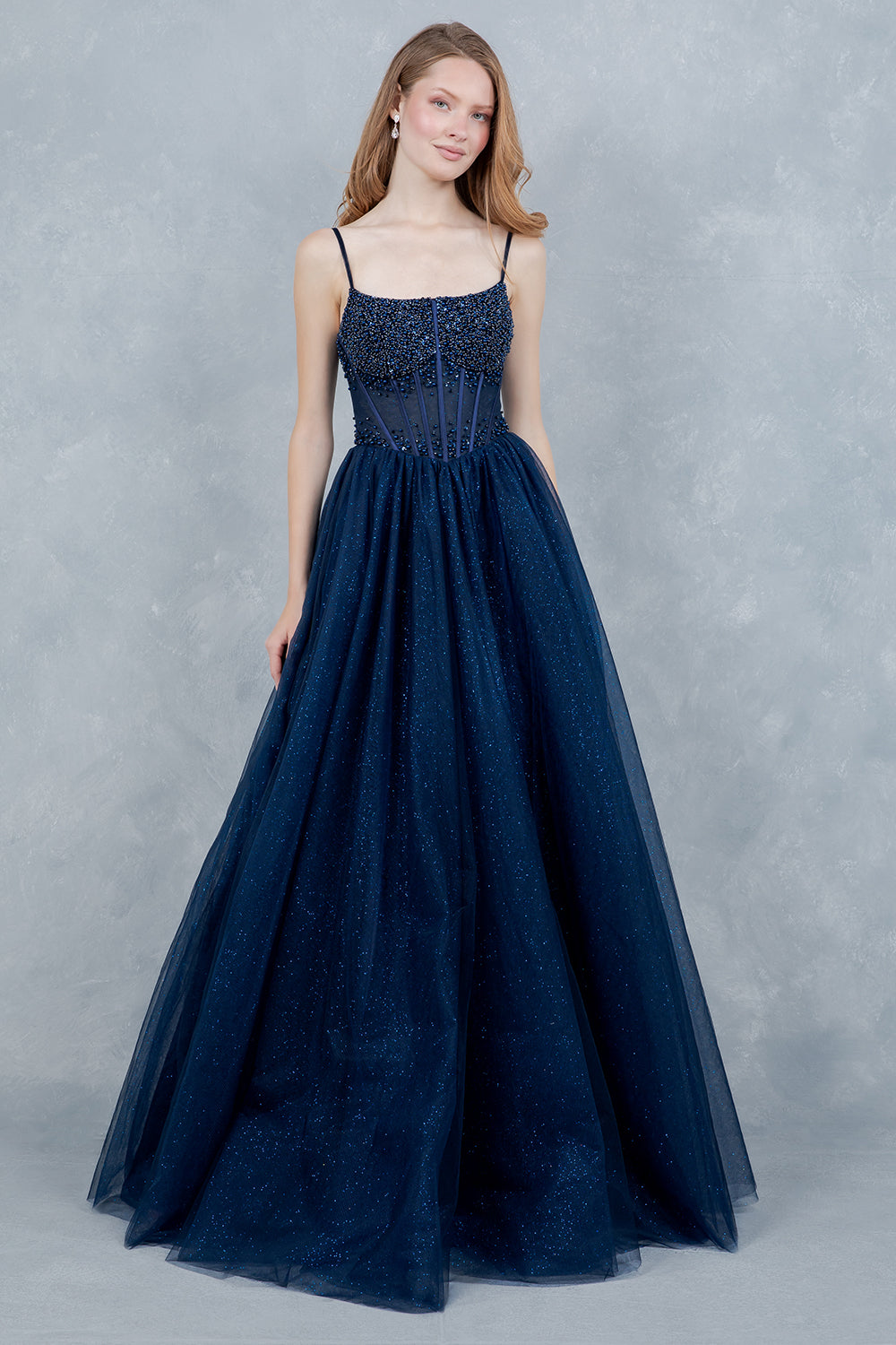 Prom Dresses Long Formal Corset Ball Gown Prom Dress Cinderella Couture 8459J Navy