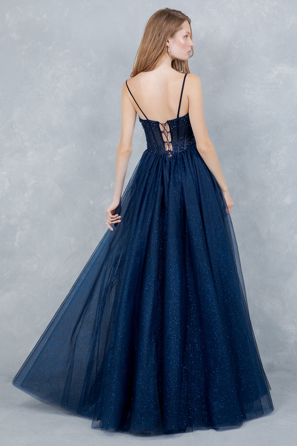 Prom Dresses Long Formal Corset Ball Gown Prom Dress Cinderella Couture 8459J Navy