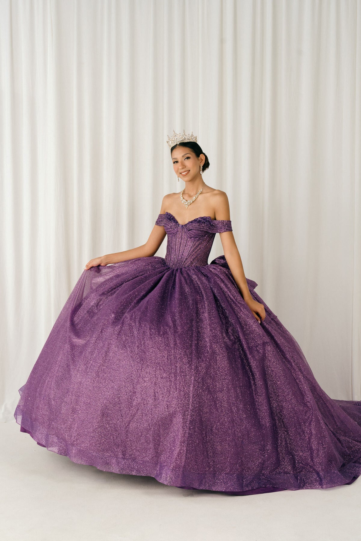 Quinceanera Dress  Long Formal Corset Quinceanera Dress Purple