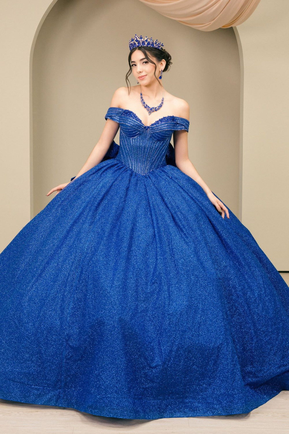 Quinceanera Dress  Long Formal Corset Quinceanera Dress Royal Blue
