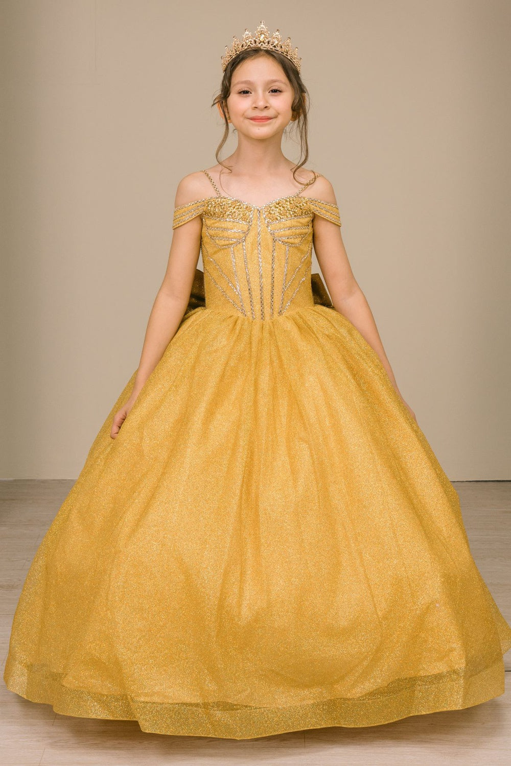 Flower Girl Dresses Sequin Corset Ball Gown Flower Girl Dress Gold