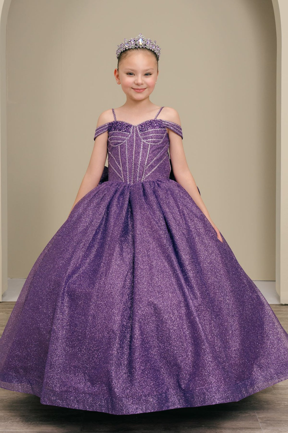 Flower Girl Dresses Sequin Corset Ball Gown Flower Girl Dress Purple