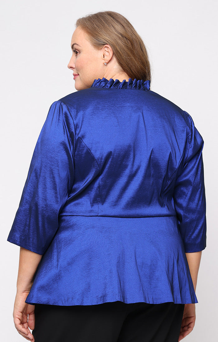 Top Plus Size Blouse Ruffle Peplum Top ROYAL