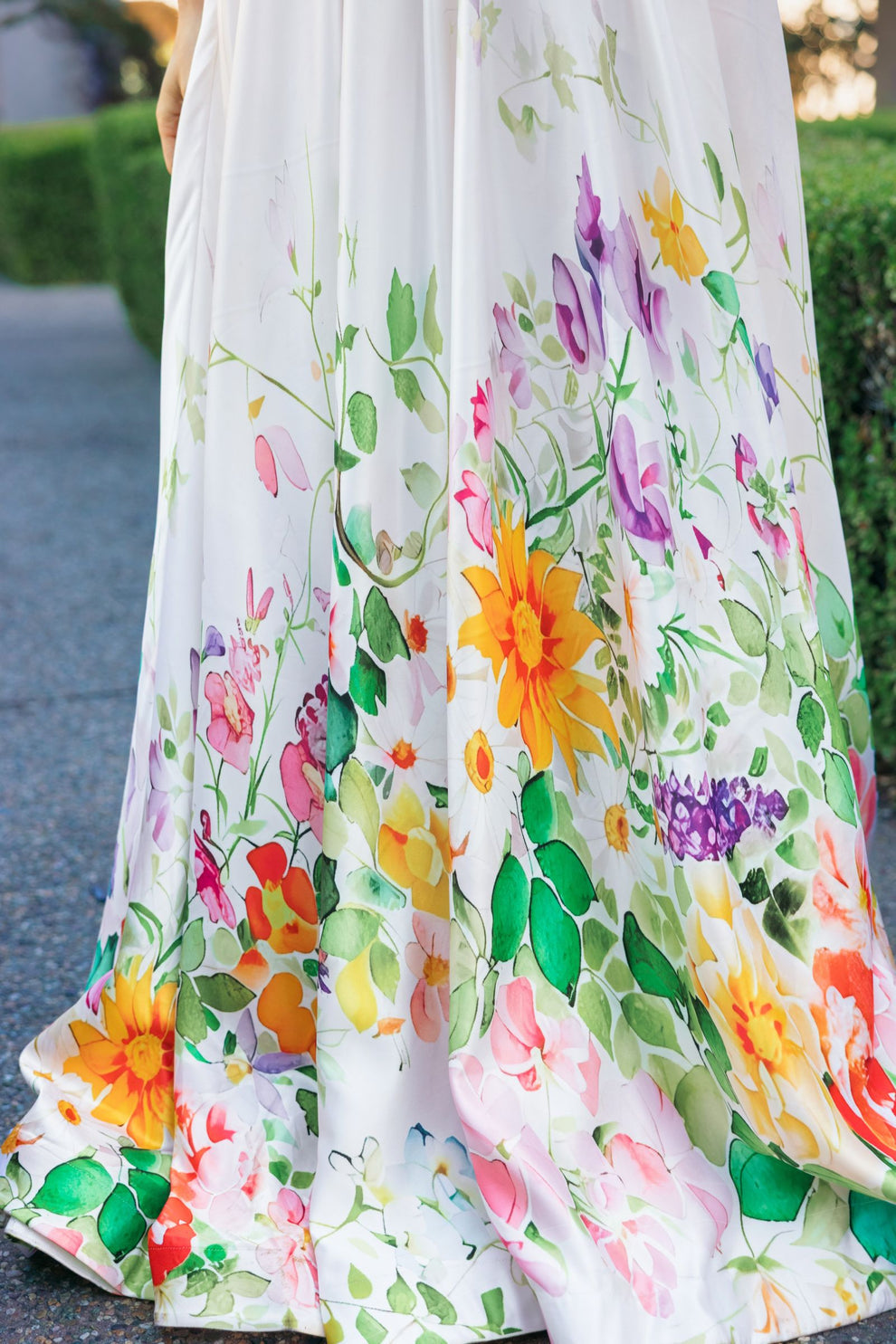 Prom Dresses Formal Floral Print Long A Line Prom Dress Mac Duggal 8470 Ivory Multi