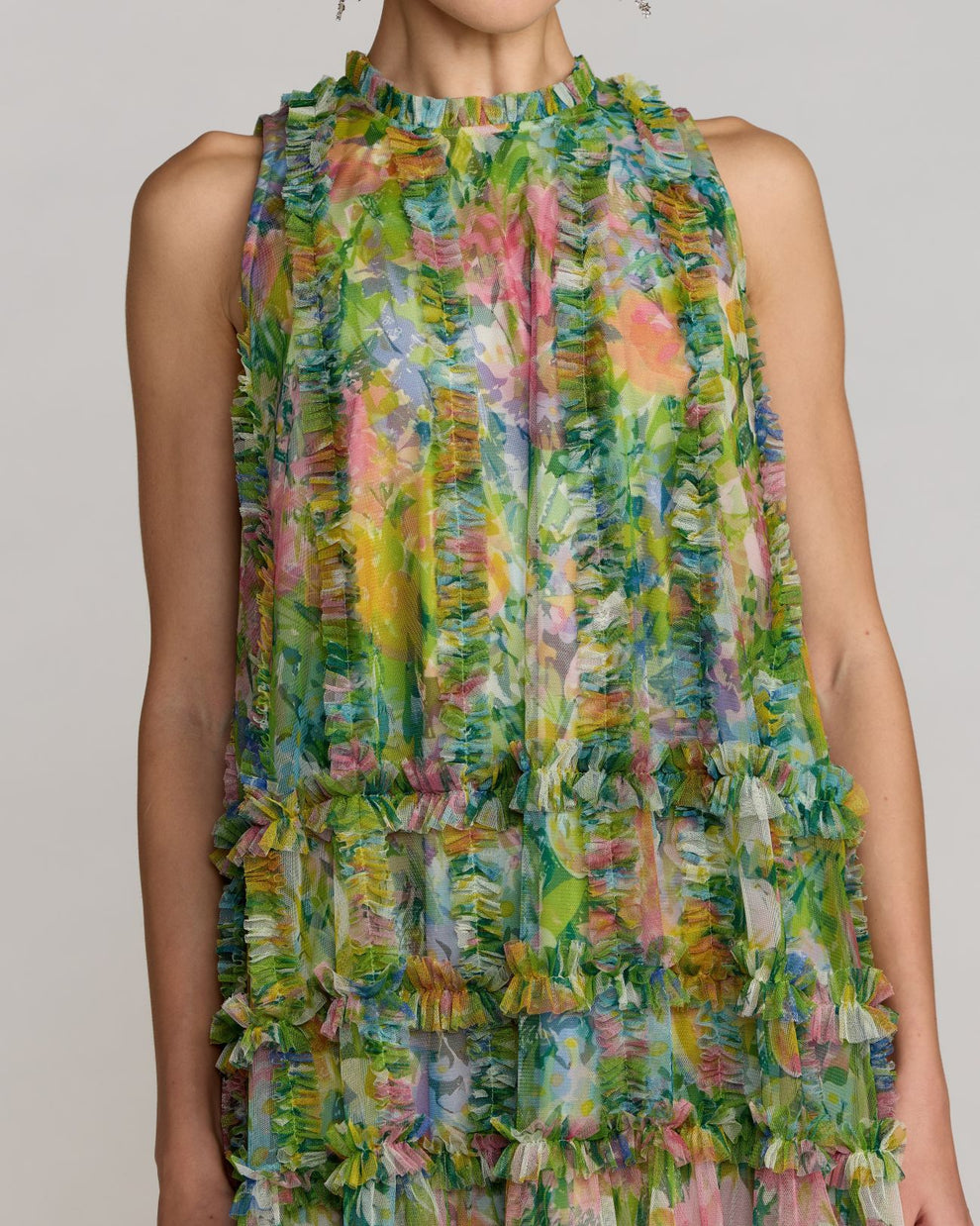 Cocktail Dresses Mini Print Floral Short Ruffle Cocktail Dress Mac Duggal 8488 Green Multi