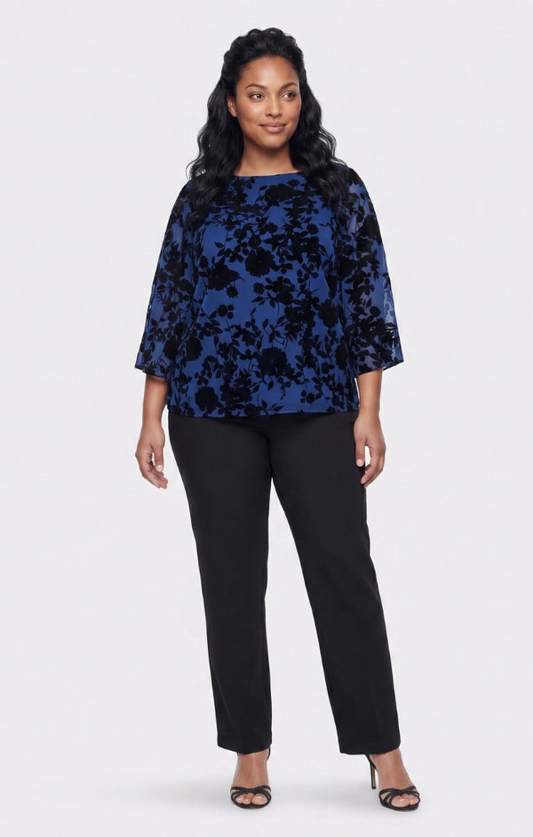 Crew/High-Neck Chiffon Blouse Formal Alex Evenings 8495058