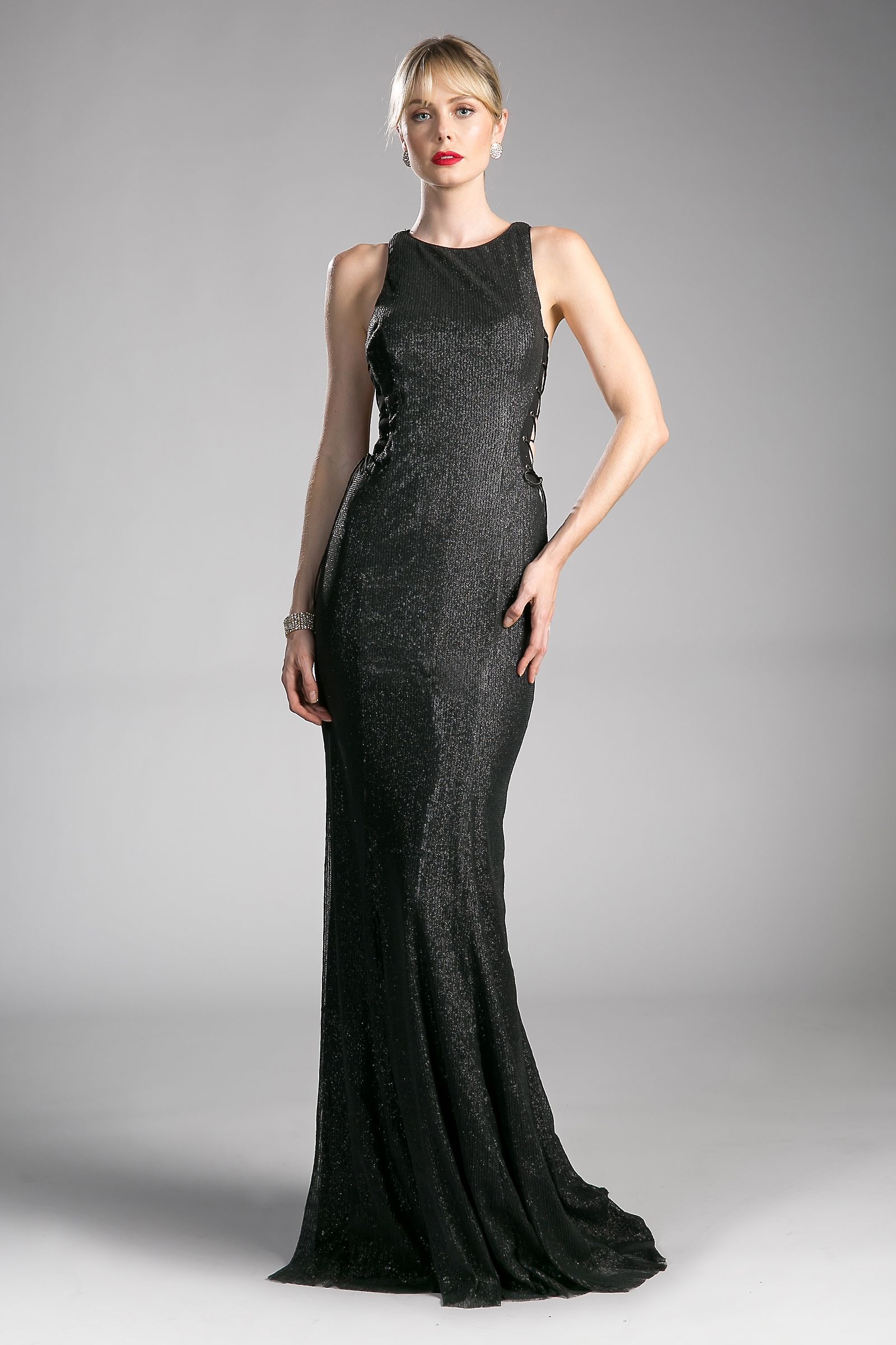 Crew/High-Neck Floor-Length Sequin Formal Mermaid LaDivine 84977