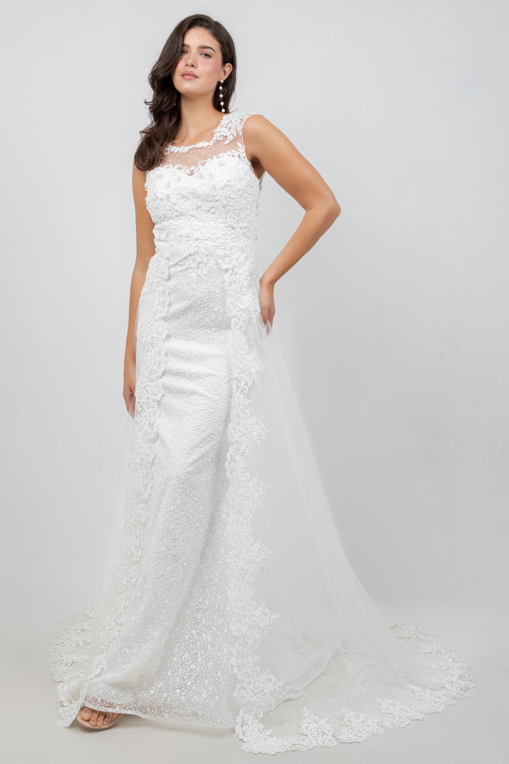 Wedding Dresses Long Sequin Bridal Wedding Dress Cinderella Couture 8506J Ivory