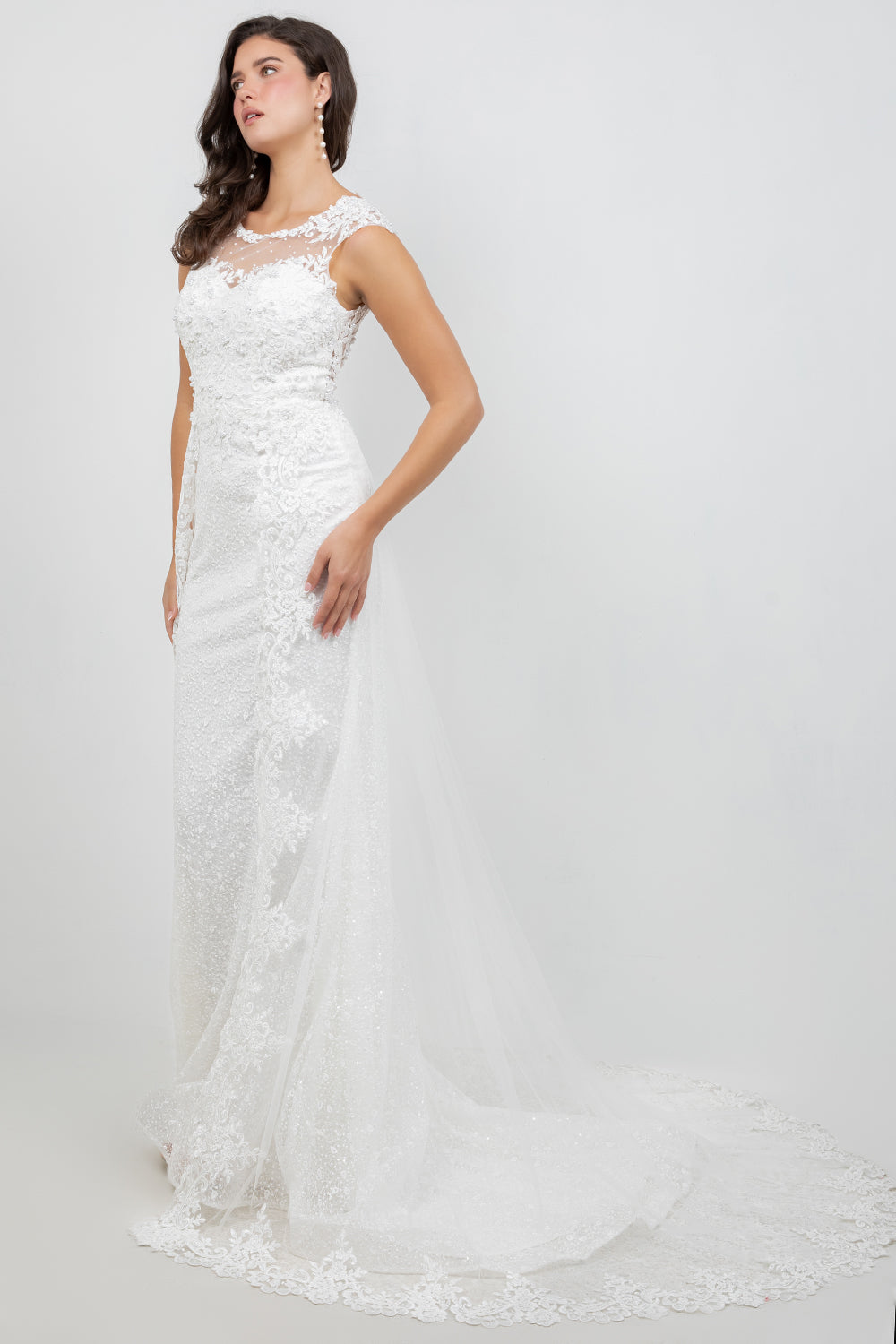 Wedding Dresses Long Sequin Bridal Wedding Dress Cinderella Couture 8506J Off White