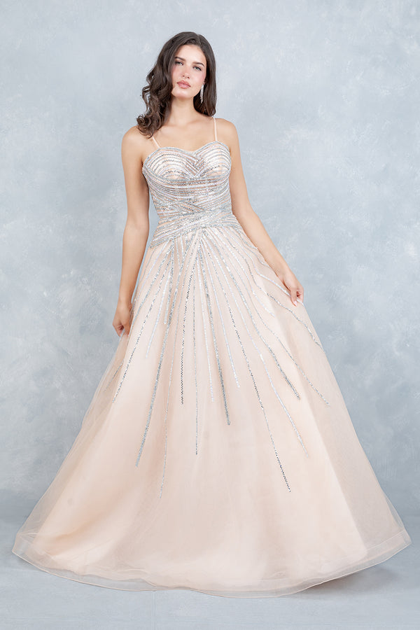 Long Formal Beaded A Line Evening Prom Dress Cinderella Couture 8569J