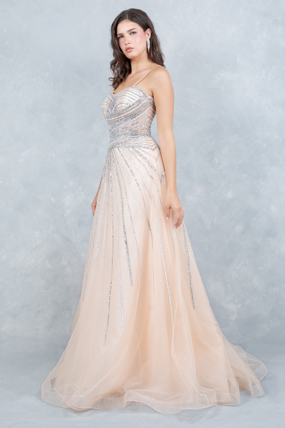 Prom Dresses Long Formal Beaded A Line Evening Prom Dress Cinderella Couture 8569J Champagne