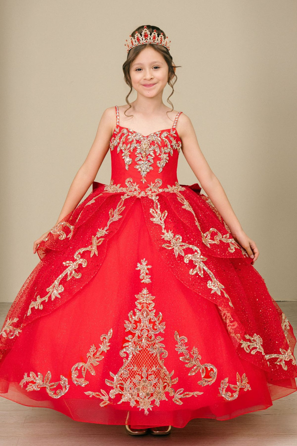Sweetheart Floor-Length Tulle Satin Pageant Ball Gown - Cinderella Couture CC8575