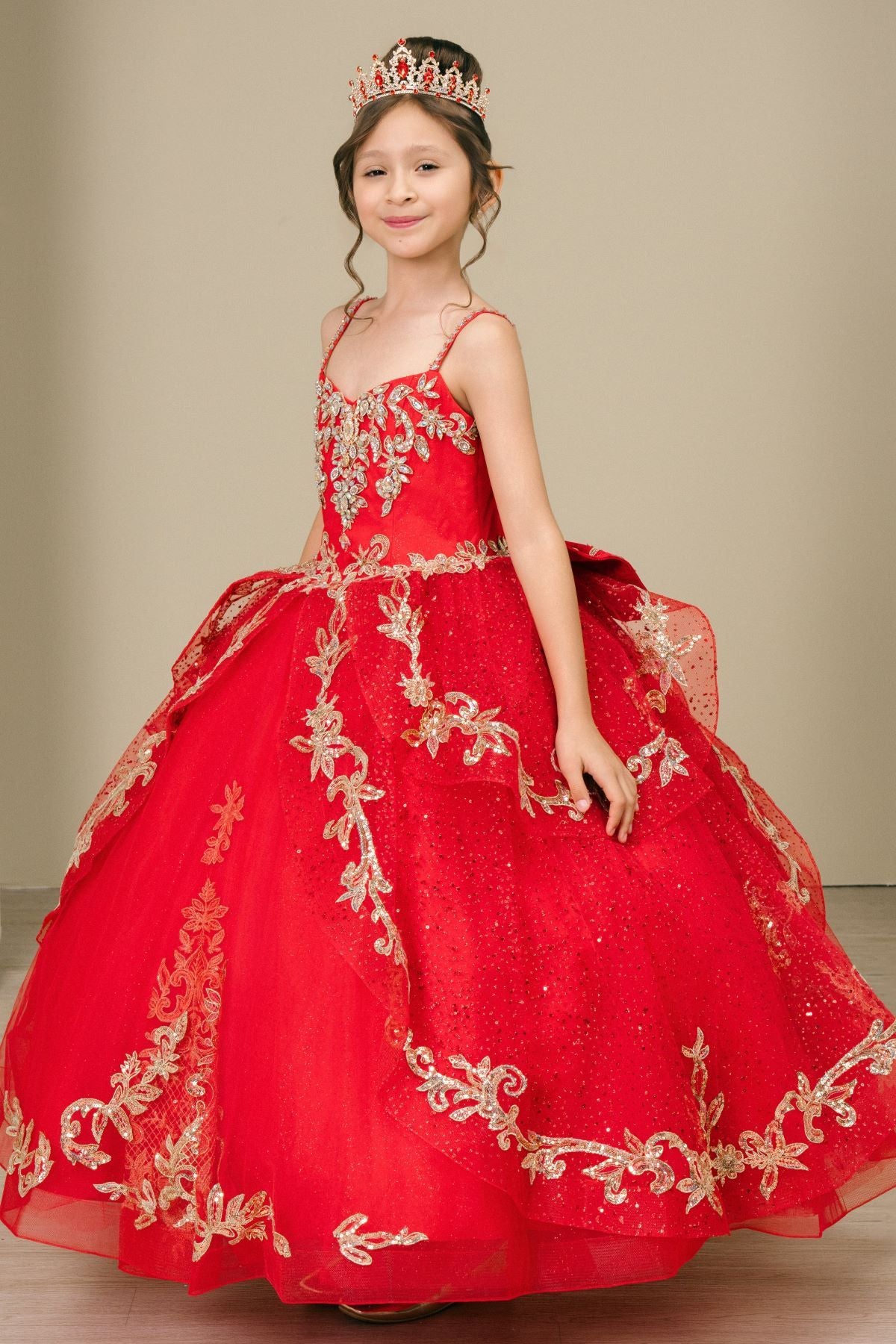 Sweetheart Floor-Length Tulle Satin Pageant Ball Gown - Cinderella Couture CC8575