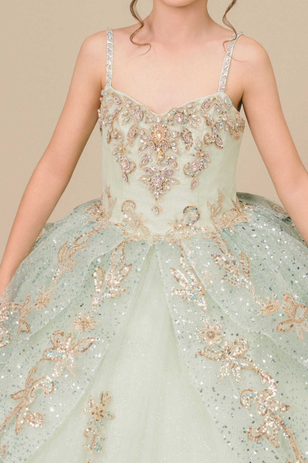 Sweetheart Floor-Length Tulle Satin Pageant Ball Gown - Cinderella Couture CC8575