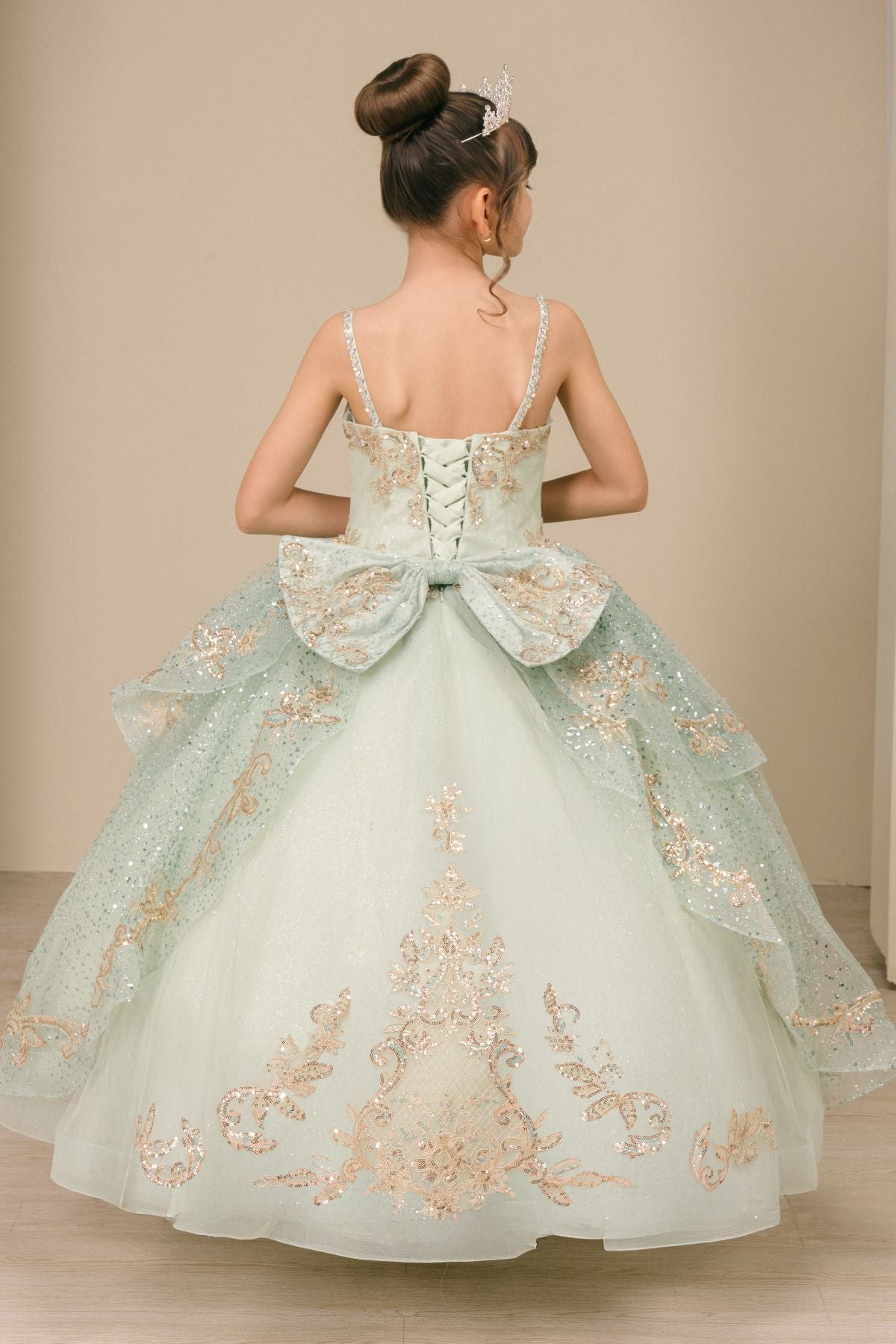 Sweetheart Floor-Length Tulle Satin Pageant Ball Gown - Cinderella Couture CC8575