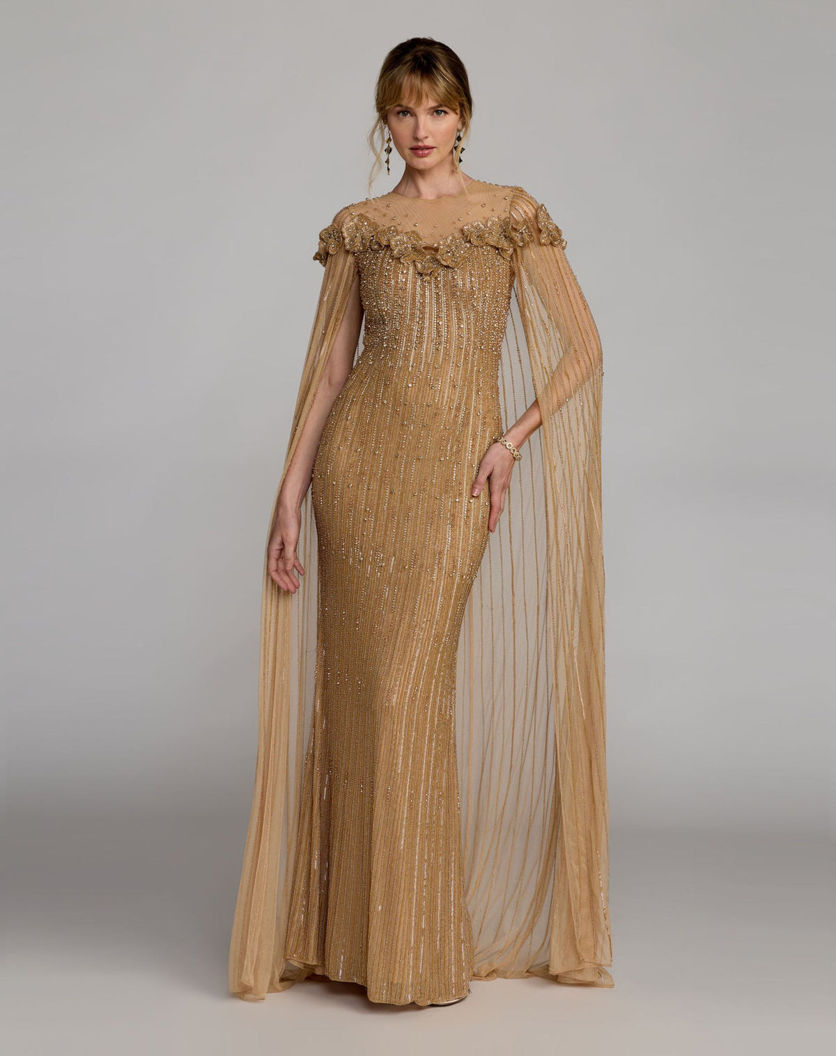 Illusion Floor-Length Sequin Evening Mermaid Mac Duggal 86012