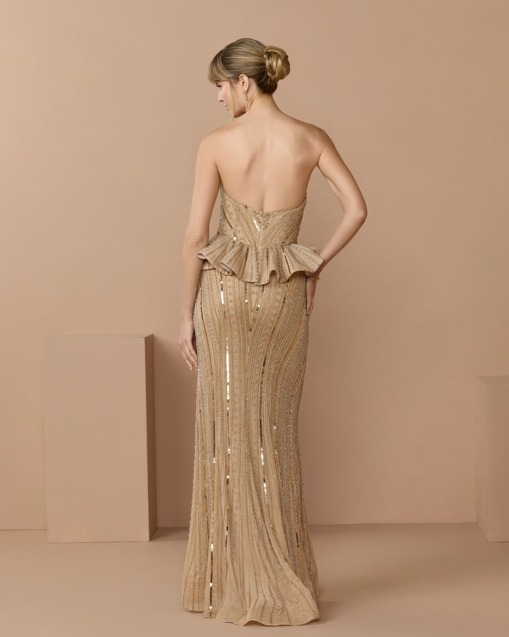 Strapless Curved Neck Floor-Length Sequin Formal Mermaid Mac Duggal 86018