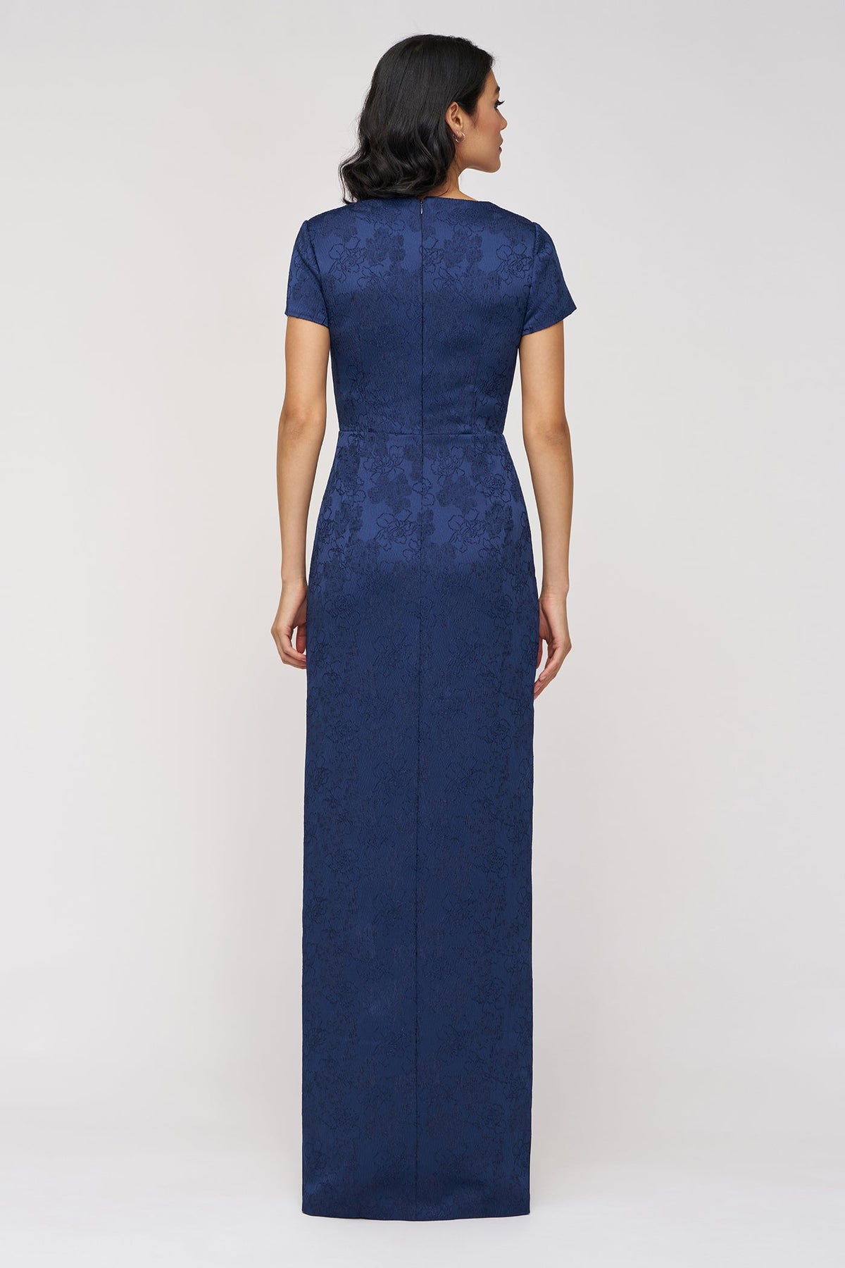 Faux Wrap Jacquard Gown JS Collections 86113570
