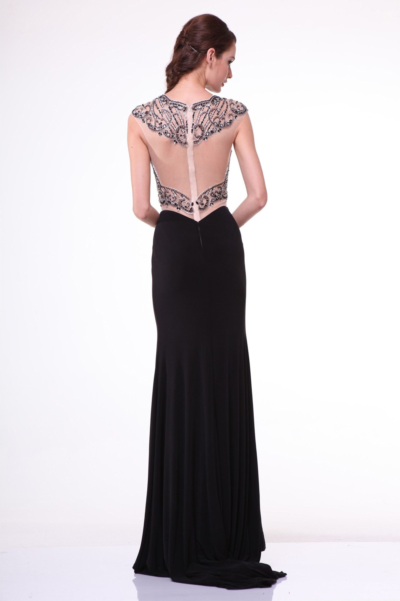 Prom Dresses Long Formal Fitted Beaded Prom Dress Black